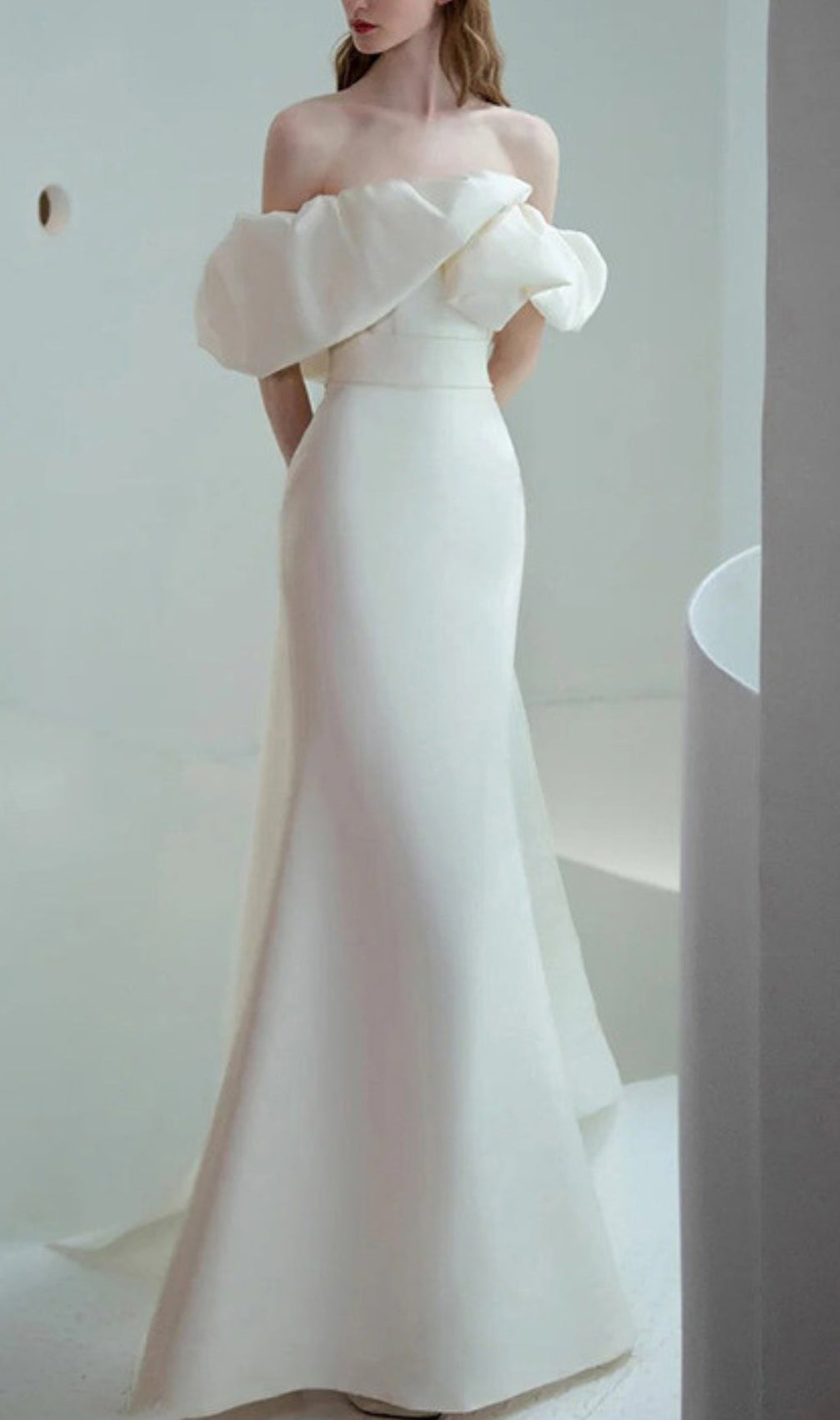 Avianna White One Shoulder Wedding Dress
