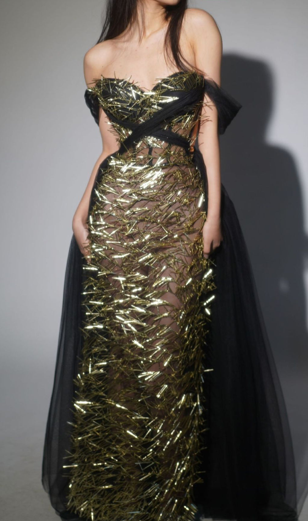 Franny Corset Mesh Maxi Dress
