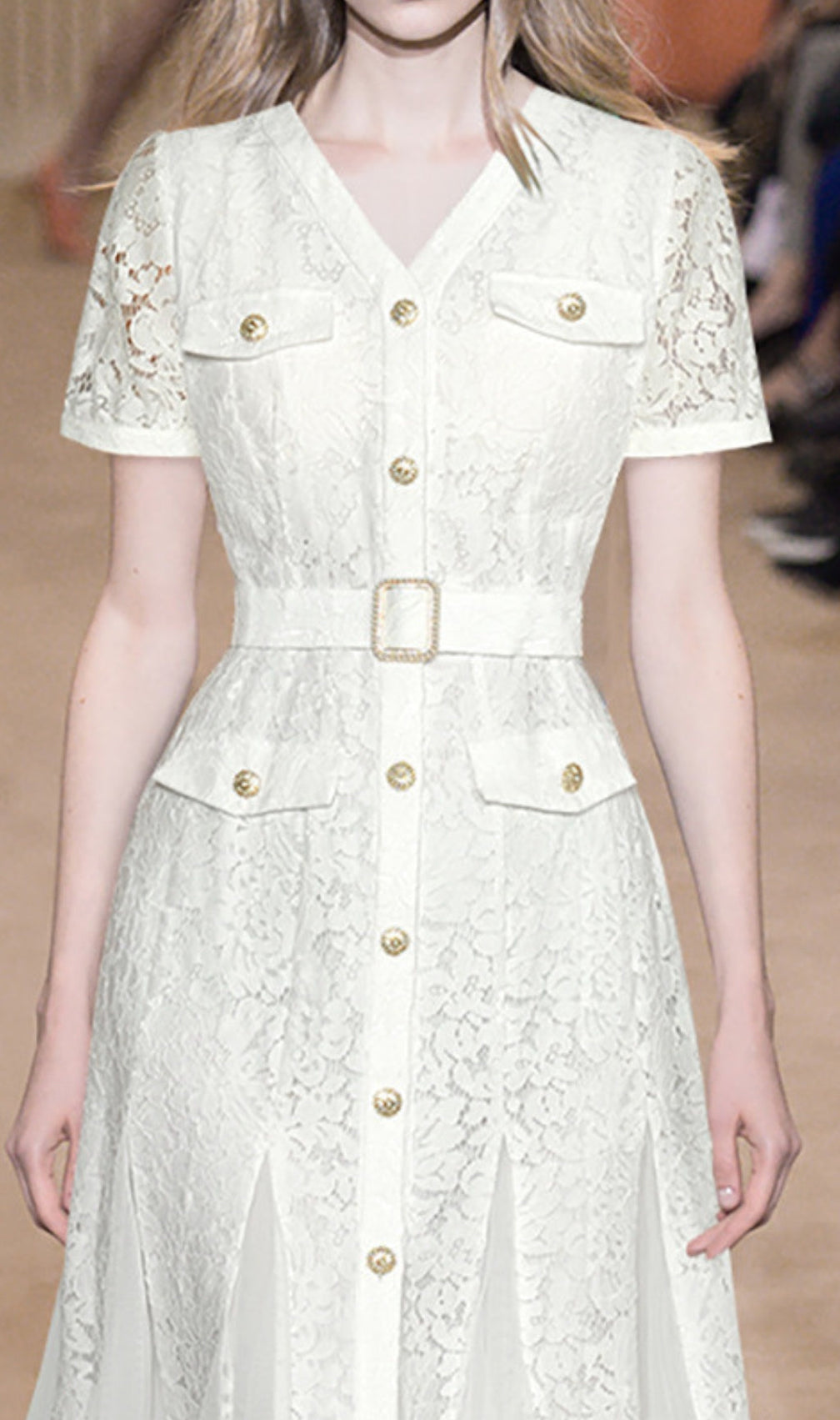 Audriana White Lace Midi Dress