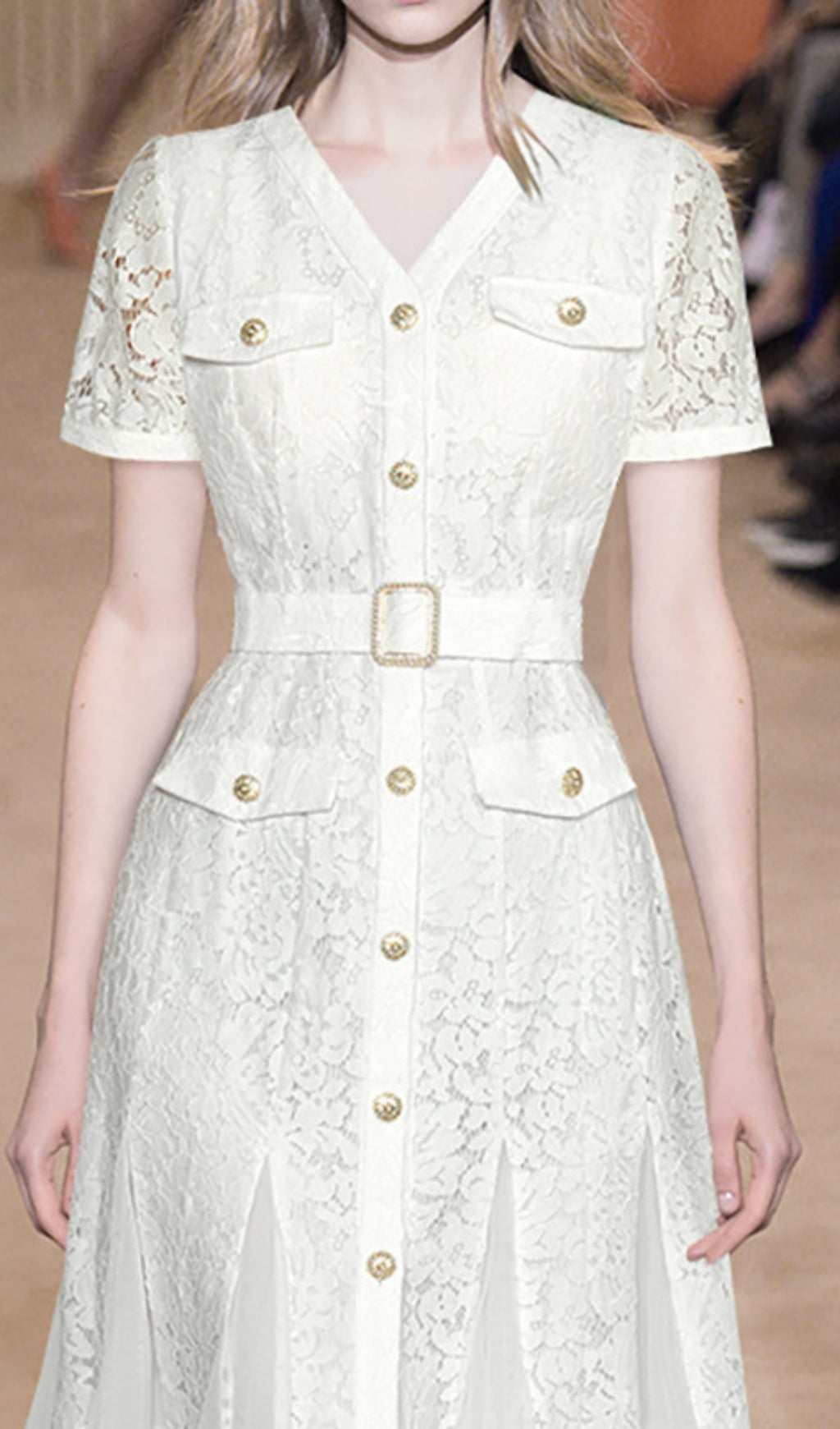 Audriana White Lace Midi Dress