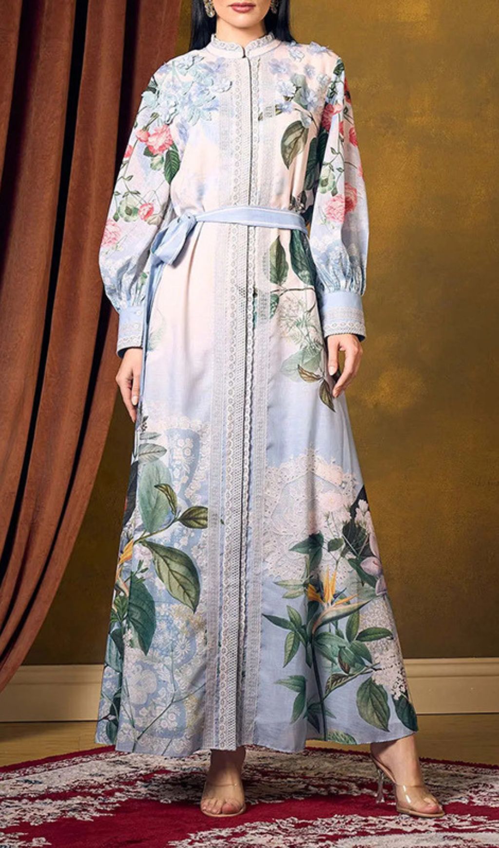 Inna Floral Bloom Long Sleeve Maxi Dress - Elegant Flowy Gown