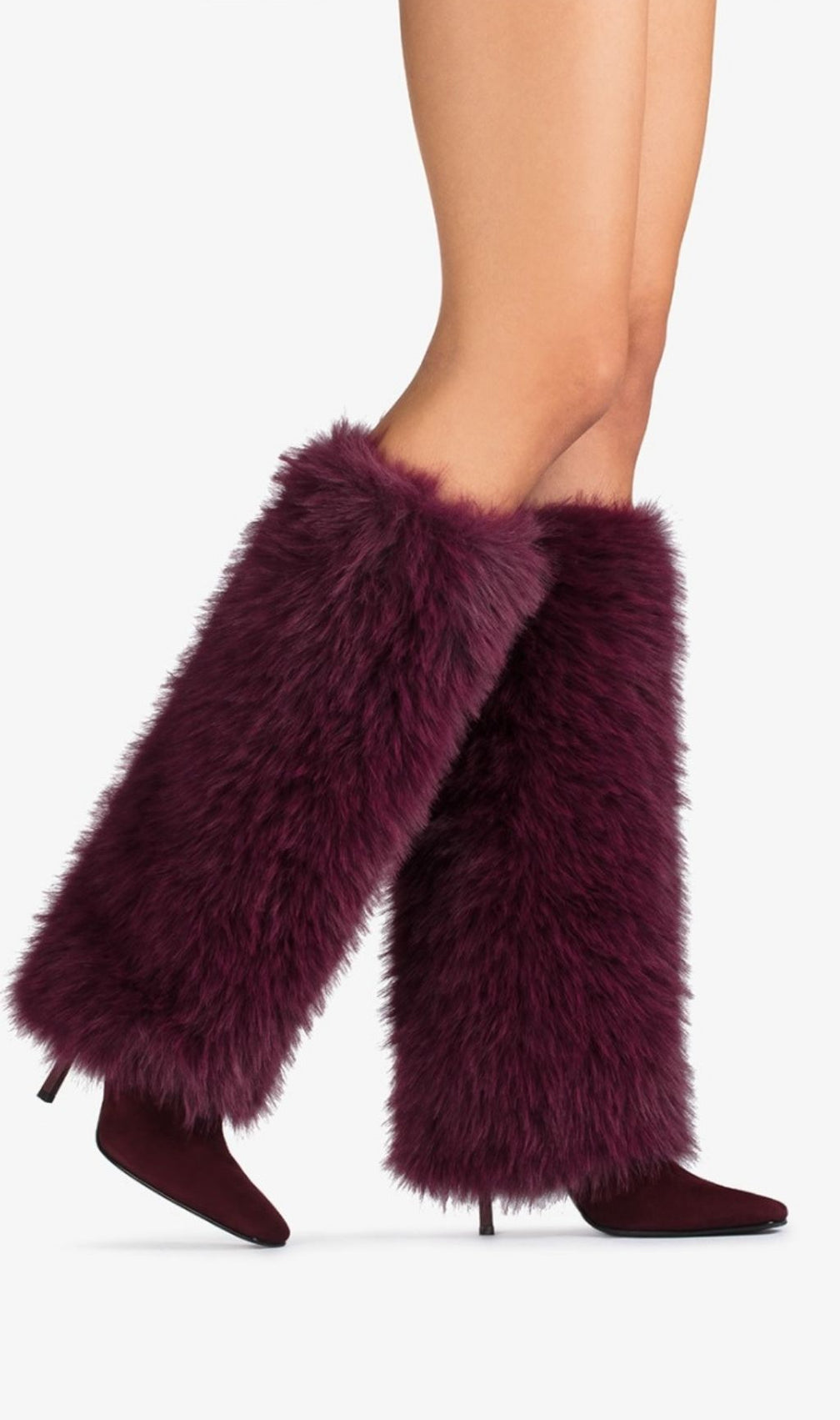 Kassi Burgundy Faux Fur Statement Boots | Luxurious Women's Winter Style