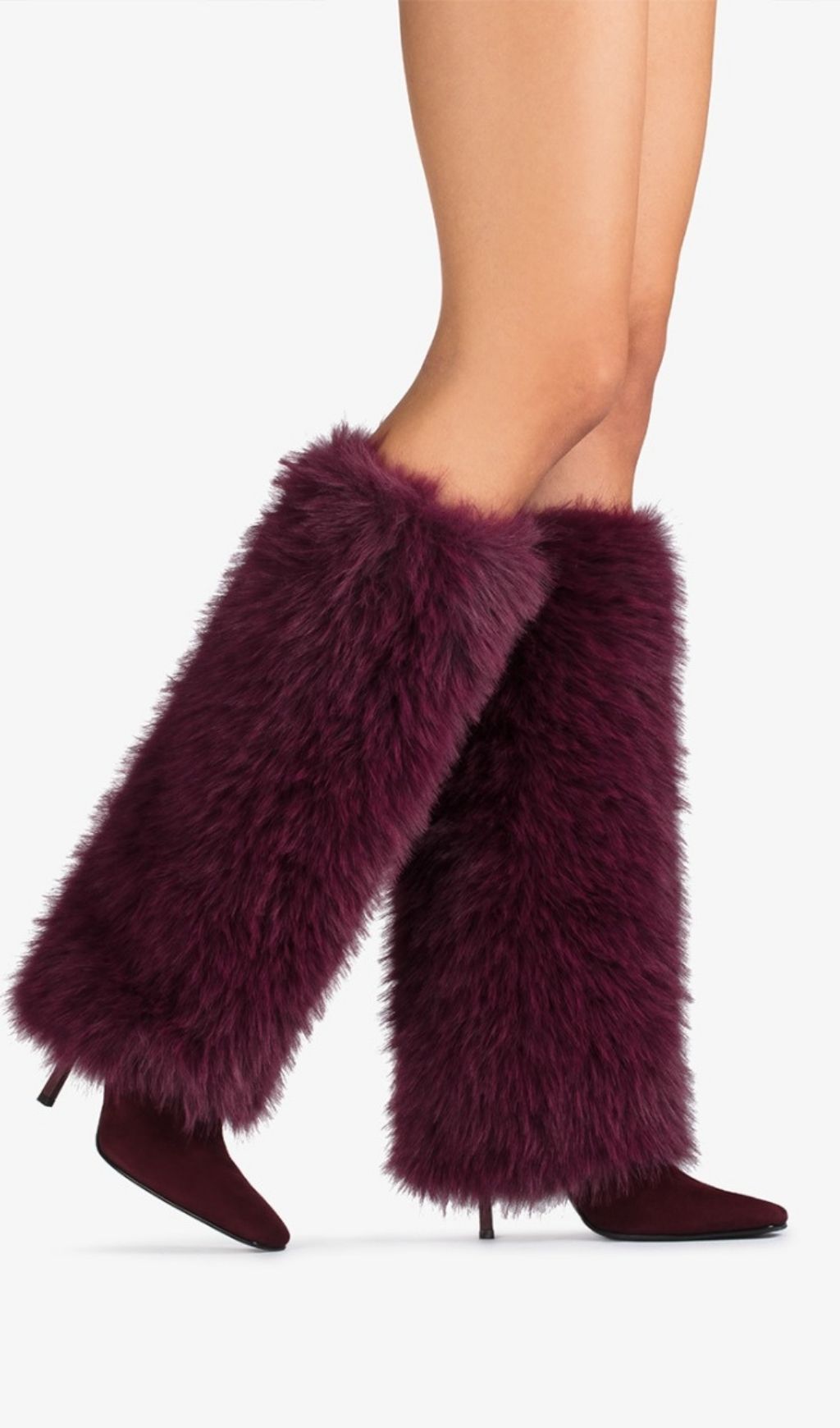 Kassi Burgundy Faux Fur Statement Boots | Luxurious Women's Winter Style