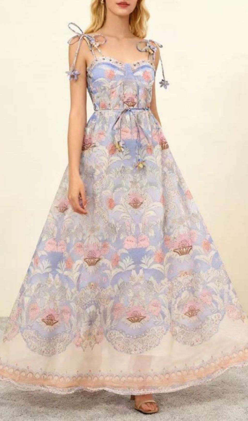 Kamaile Bohemian Floral Maxi Dress | Elegant Strappy Printed Gown