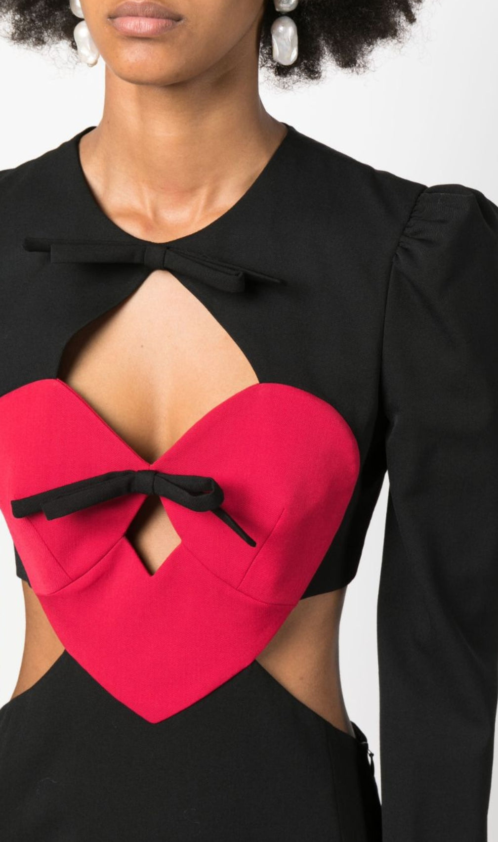 Brettney Red Heart Long Sleeve Mini Dress