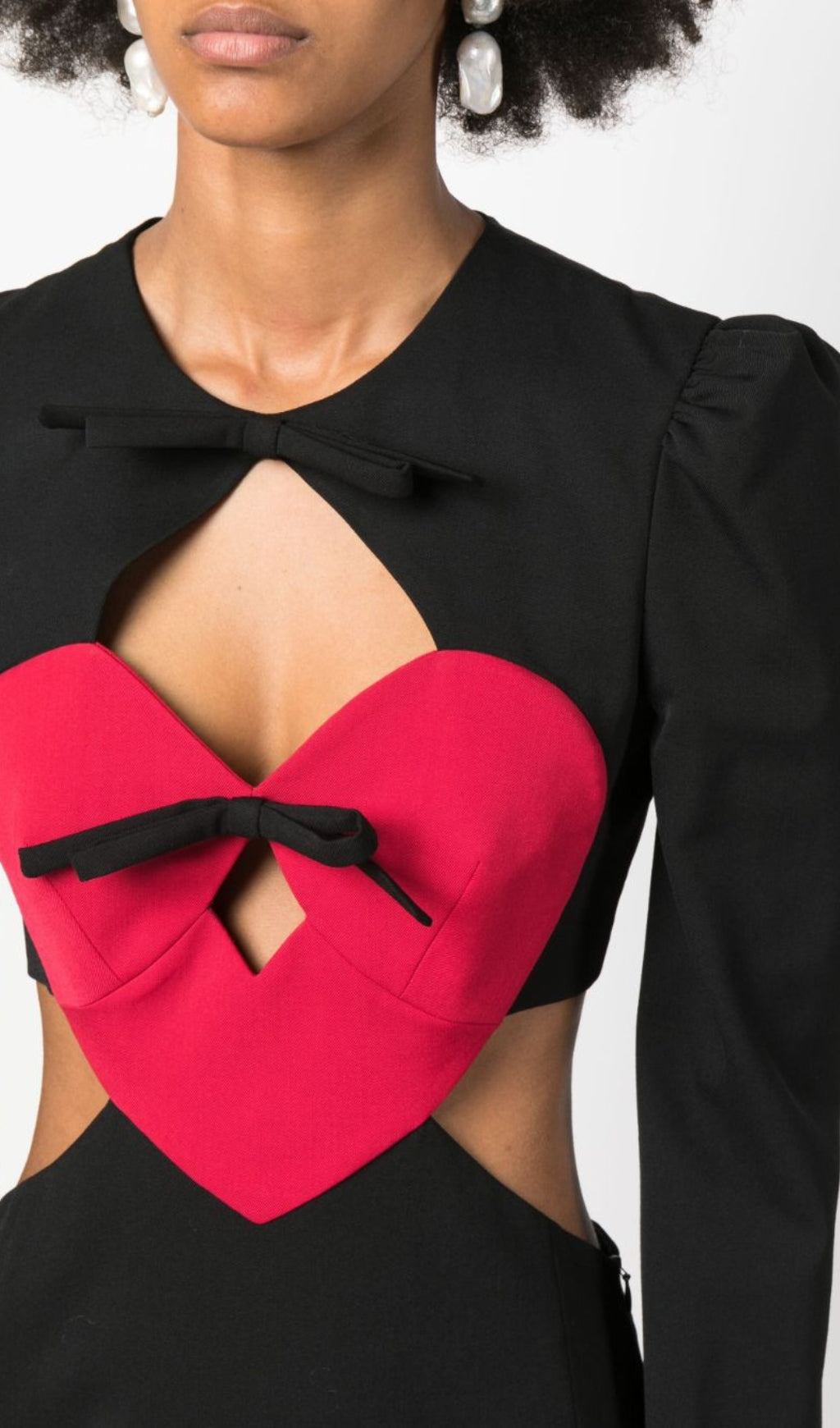 Brettney Red Heart Long Sleeve Mini Dress