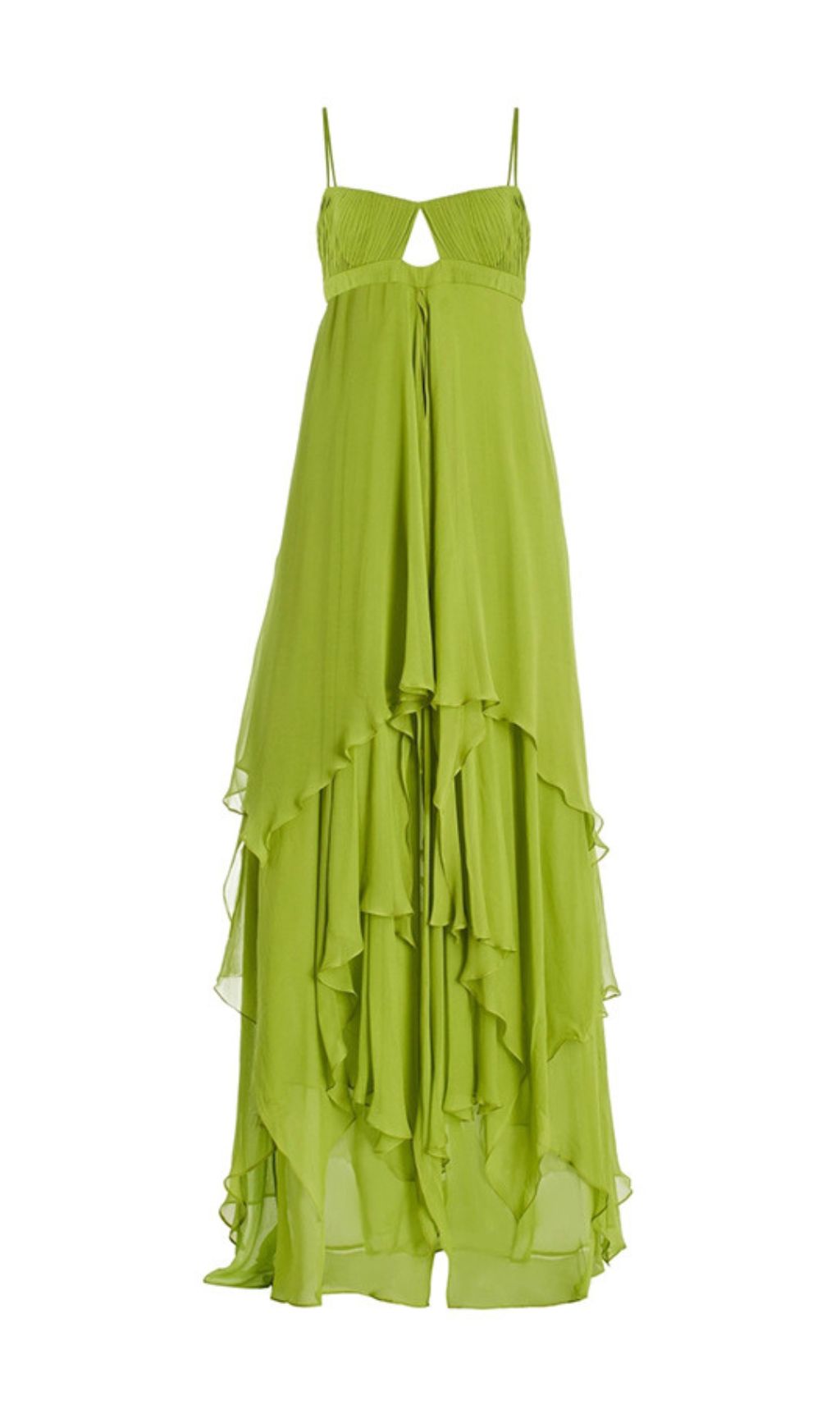 Emmalia Green Irregular Hem Maxi Dress