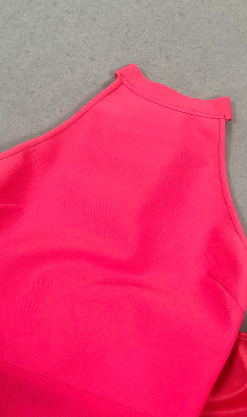 Bernt Pink Bow Backless Maxi Bandage Dress