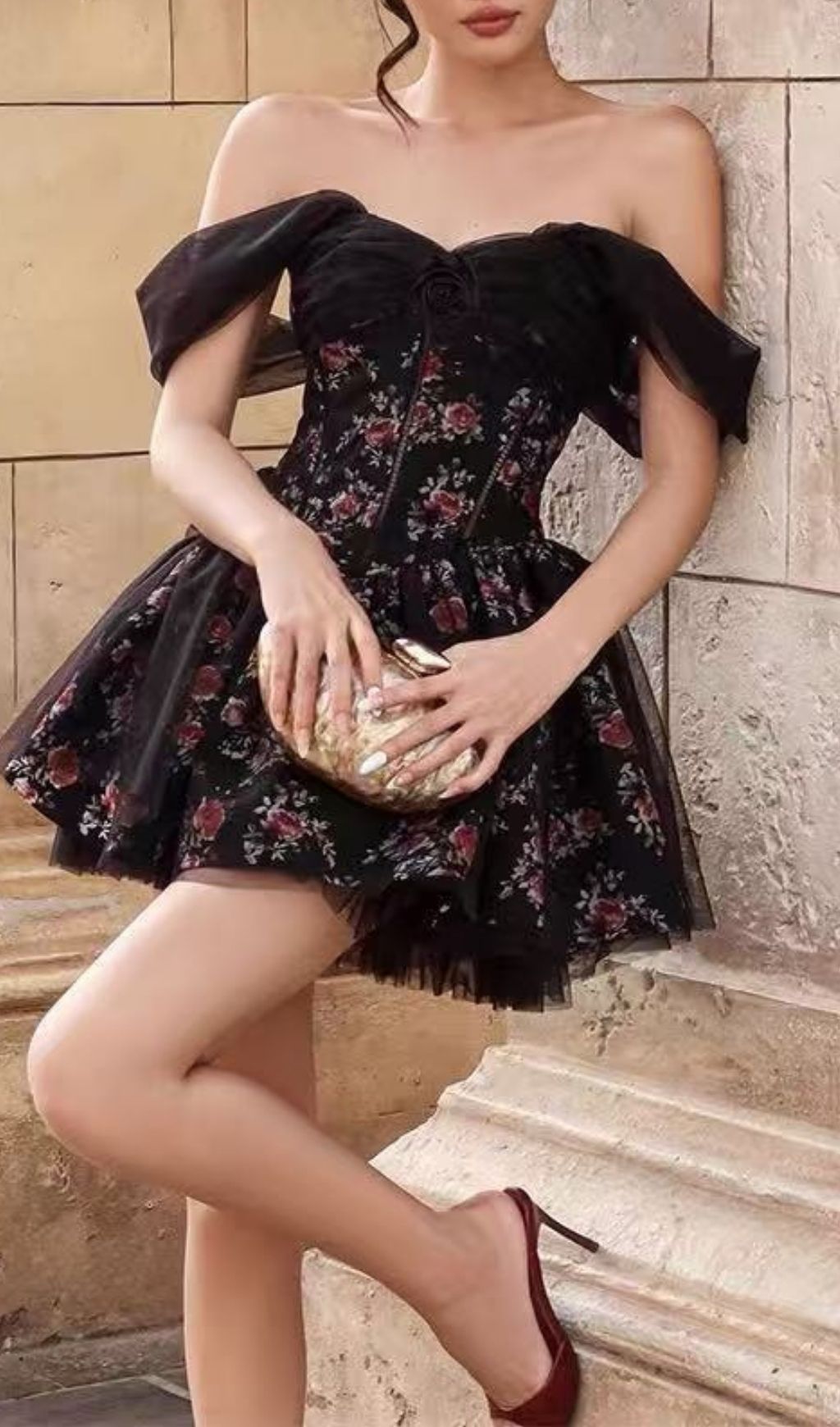 Kassidy Floral Mesh Maxi Dress