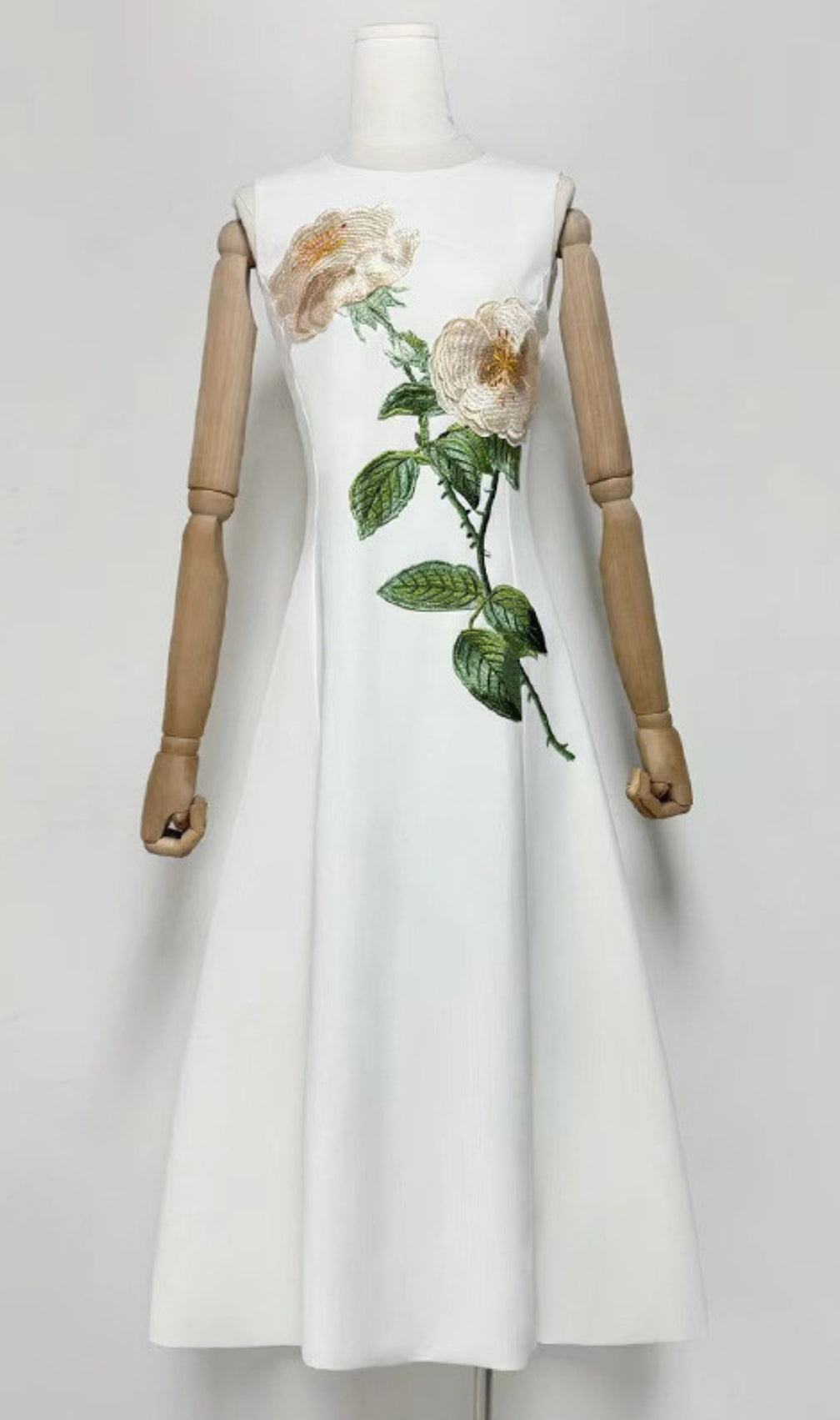 Gigi Flower Embroidery Midi Dress