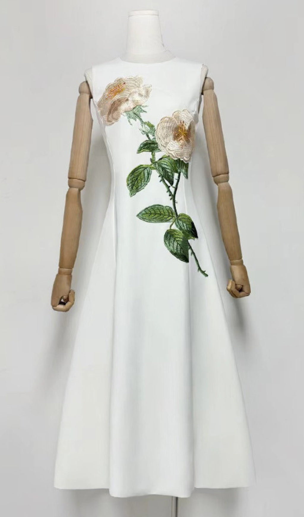 Gigi Flower Embroidery Midi Dress