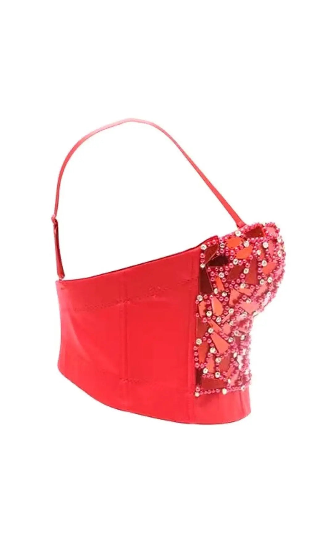 Red Beaded Sequin Corset