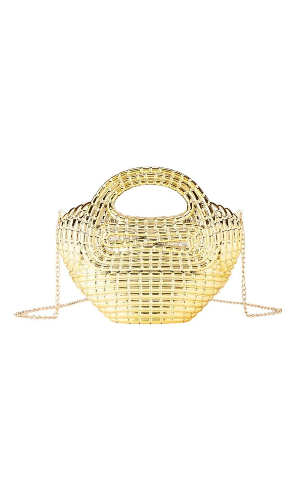 Raxelyn Gold Sculpted Grid Bag