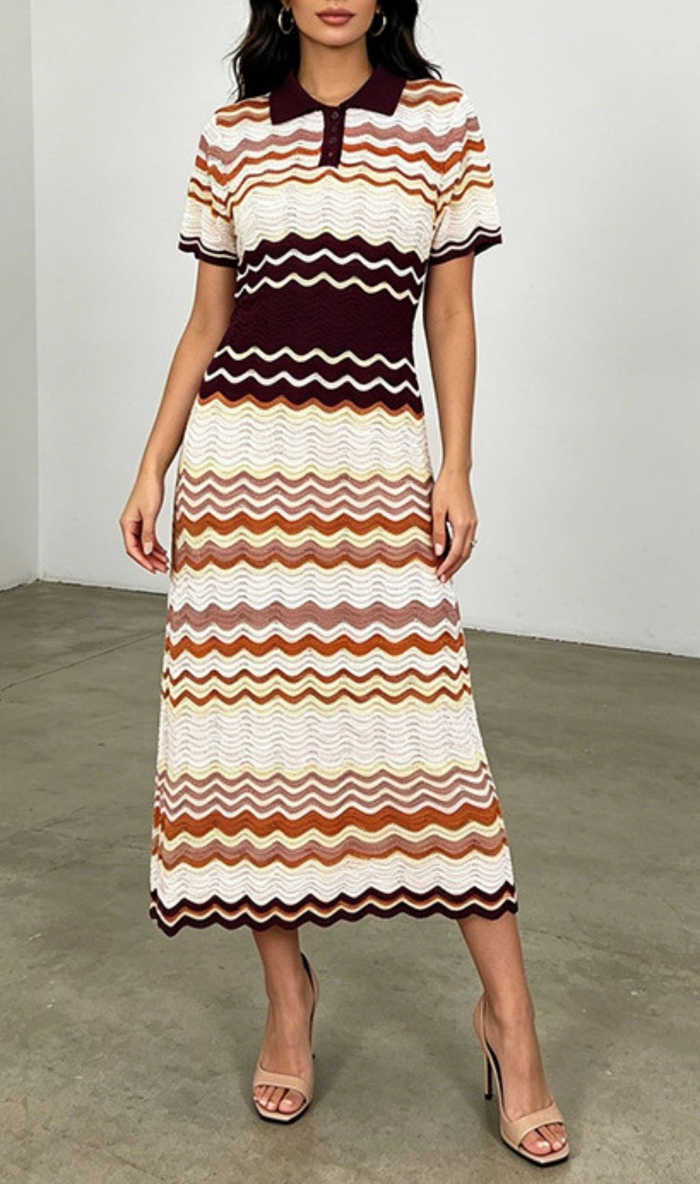 Kirin Stripe Knit Midi Dress