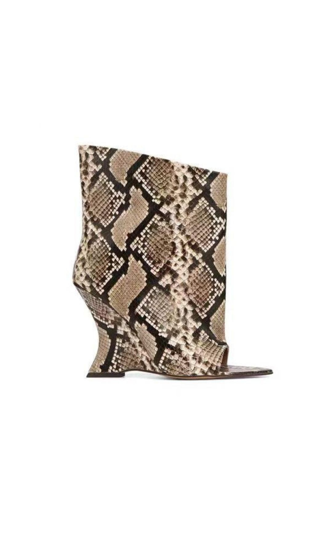 Kate Python Print Open-Toe Ankle Boots | Exclusive Pre-Order