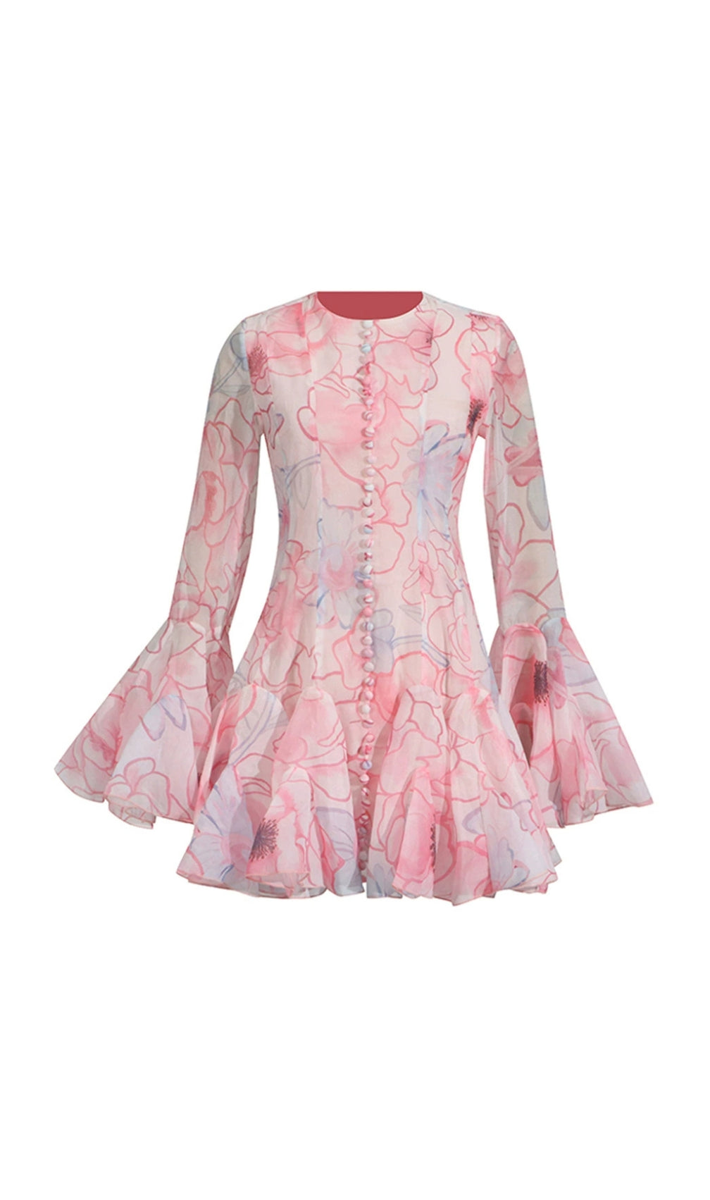 Elspeth Printed Long Sleeve Mini Dress