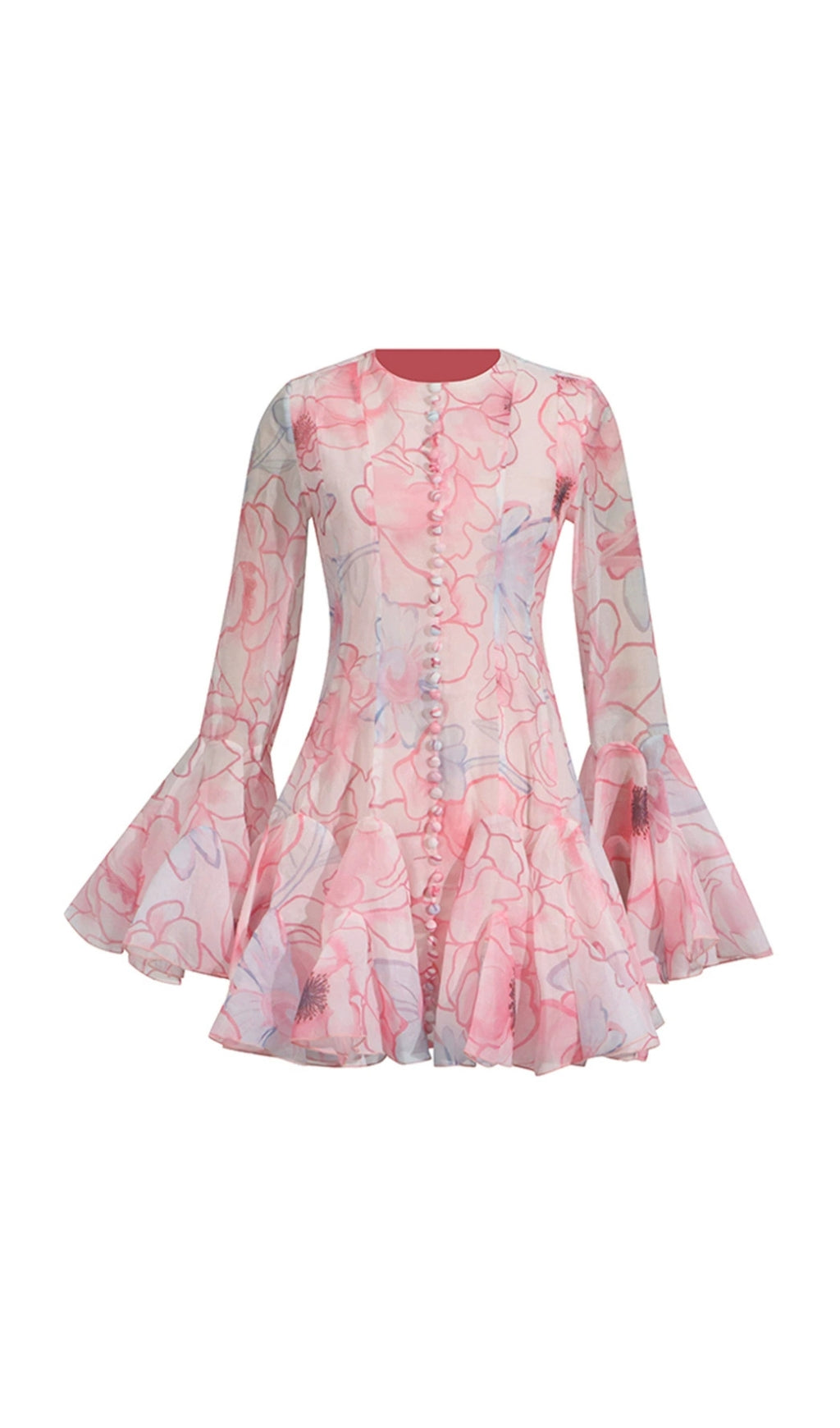 Elspeth Printed Long Sleeve Mini Dress