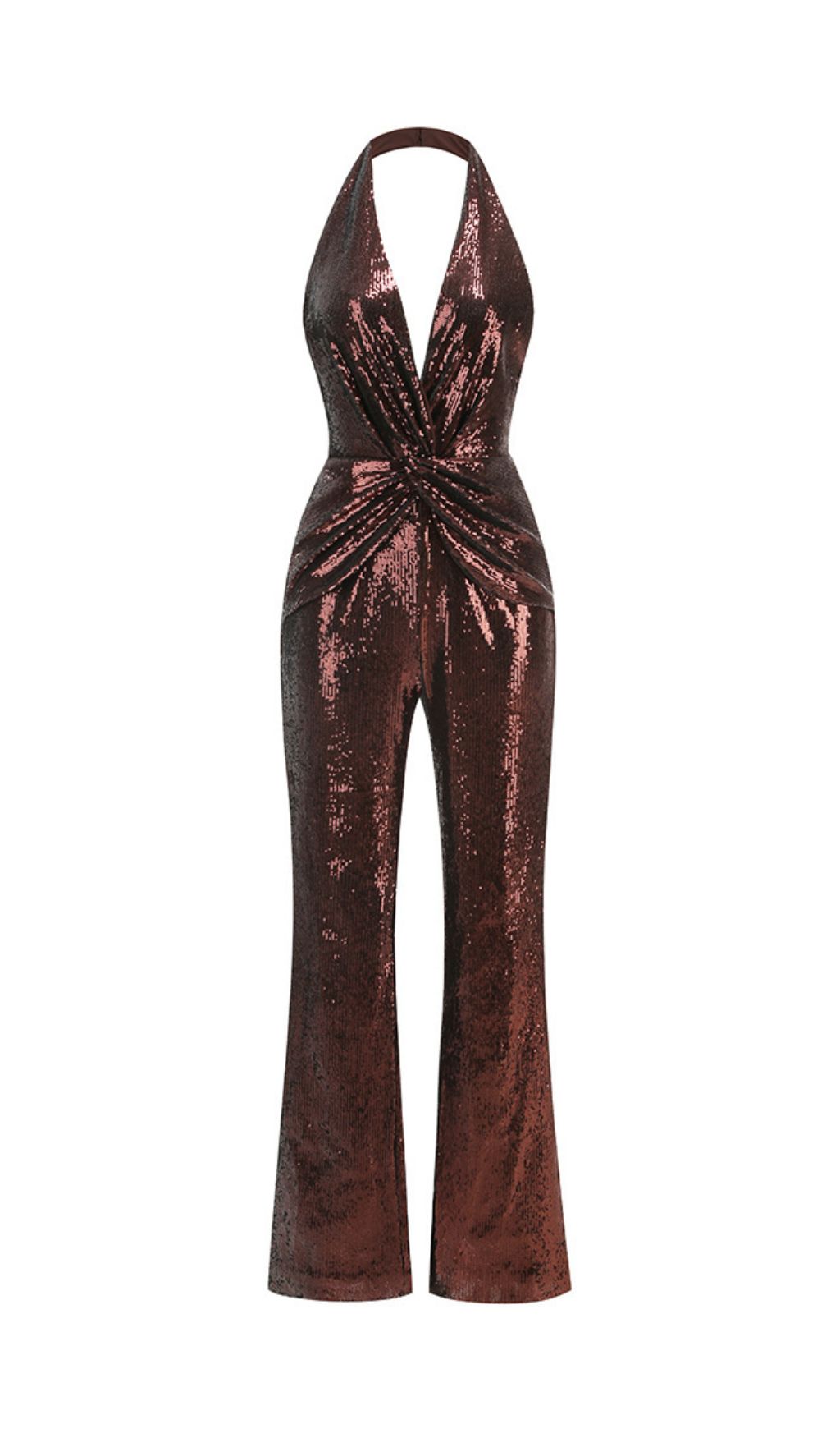 Ikram Glamorous Sequin Halter Jumpsuit for Women | Party & Evening Wear