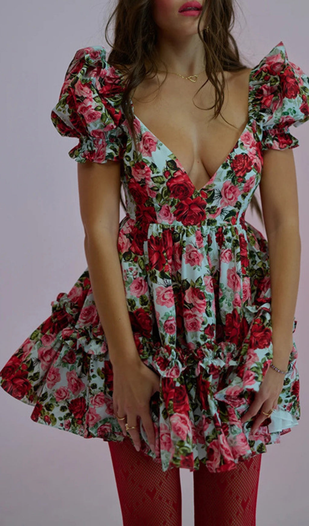 Eilidh Floral V-Neck Mini Dress