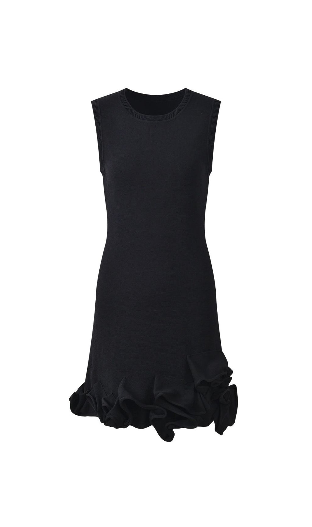 Chloe Elegant Sleeveless Ruffle Knit Mini Dress