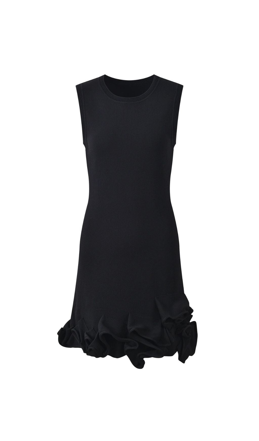 Chloe Elegant Sleeveless Ruffle Knit Mini Dress