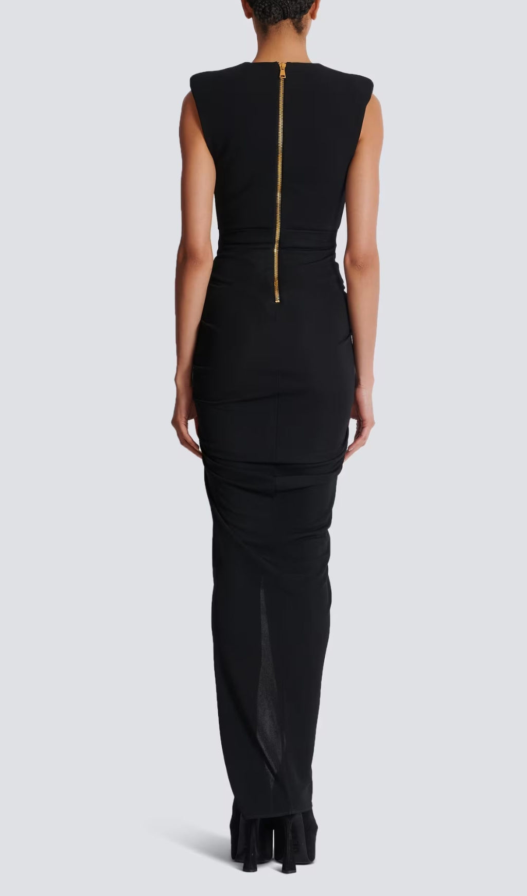 Delphia Black Button Detail Maxi Dress