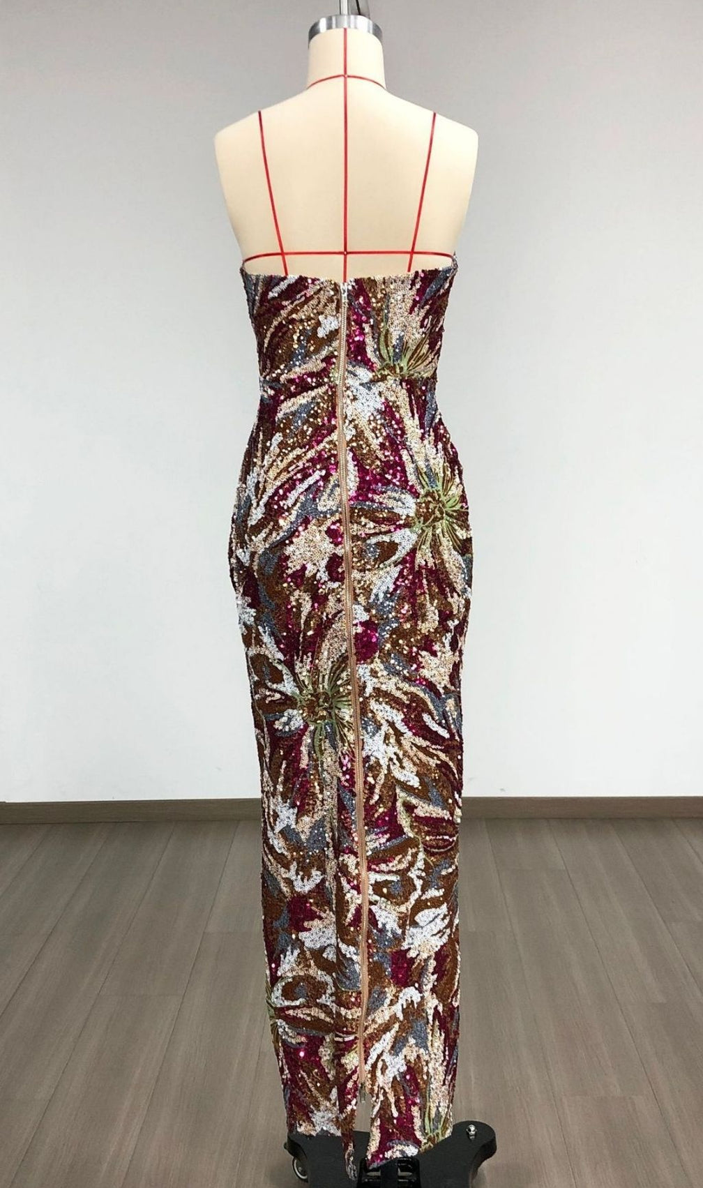 Karise Dazzling Strapless Sequin Maxi Gown – Elegant Formal Evening Dress