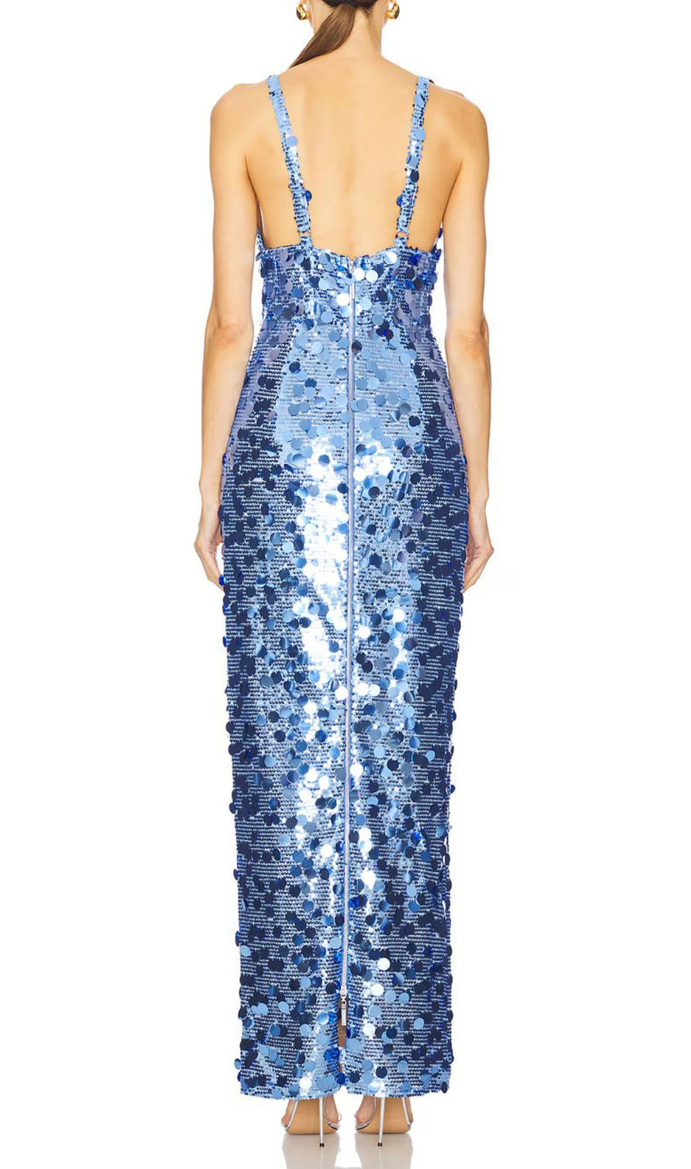 Izak "Celestial Blue" Sequin Strappy Maxi Gown - Gala Ready