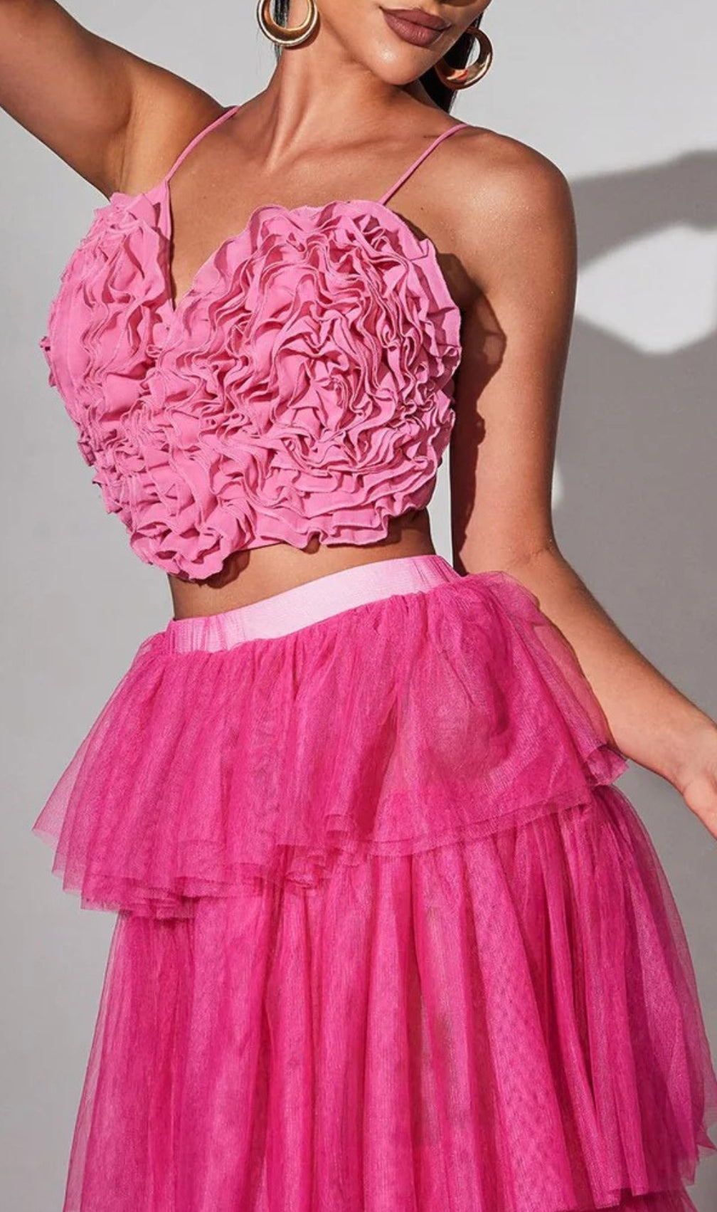 Connie Spaghetti Heart Ruffle Top