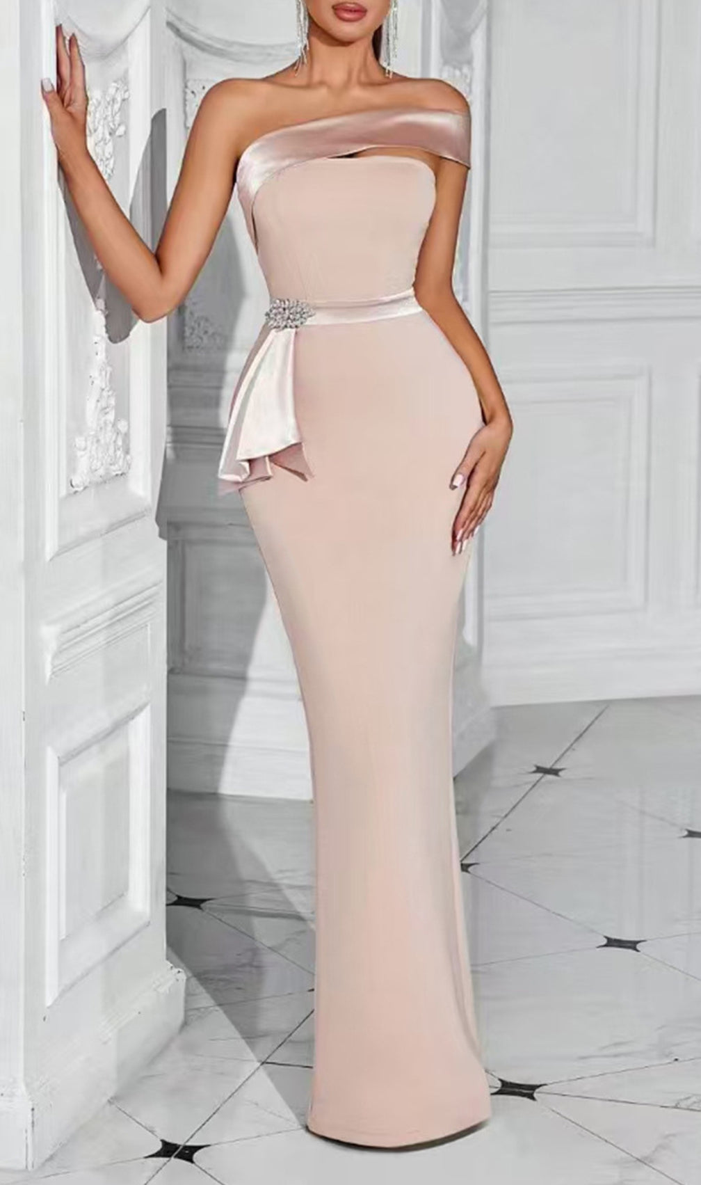 Eloise Strapless Diamond Maxi Dress