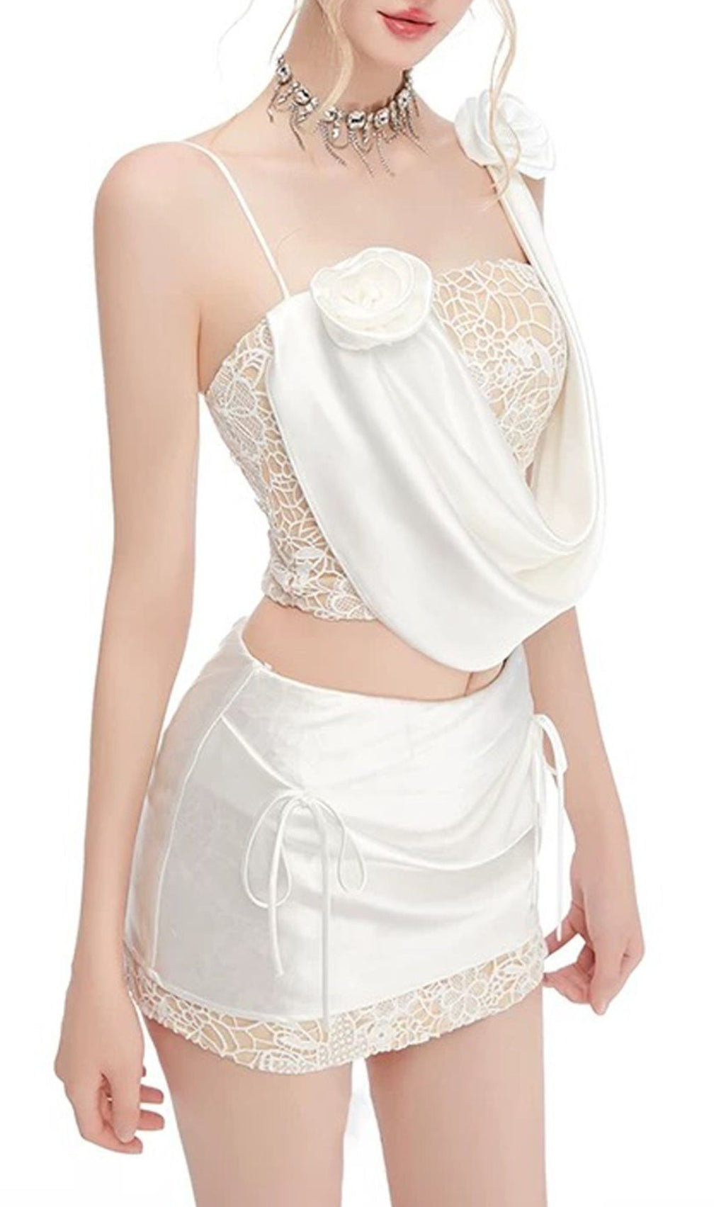 Imani Lace Flower Two-Piece Set