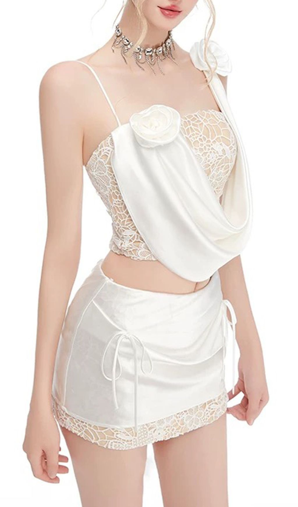 Imani Lace Flower Two-Piece Set