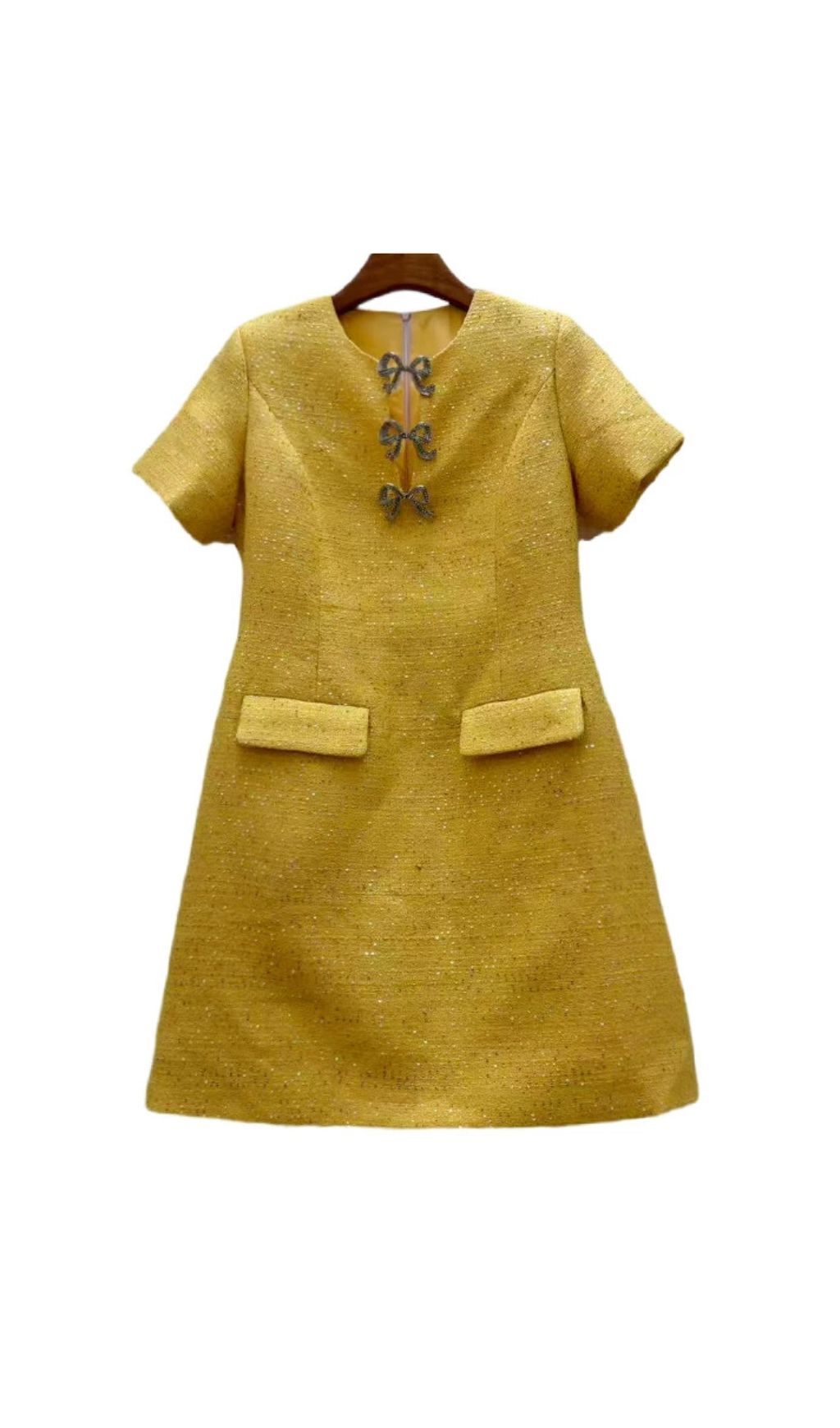 Fuchsia Bow Mini Dress