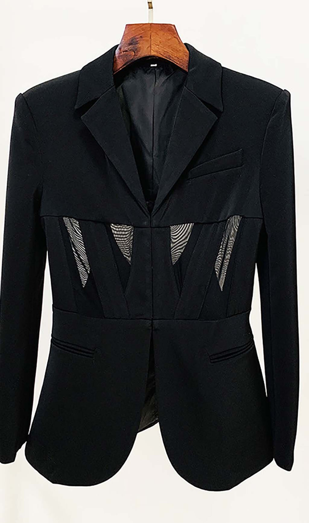 Paneled Perspective Blazer In Black