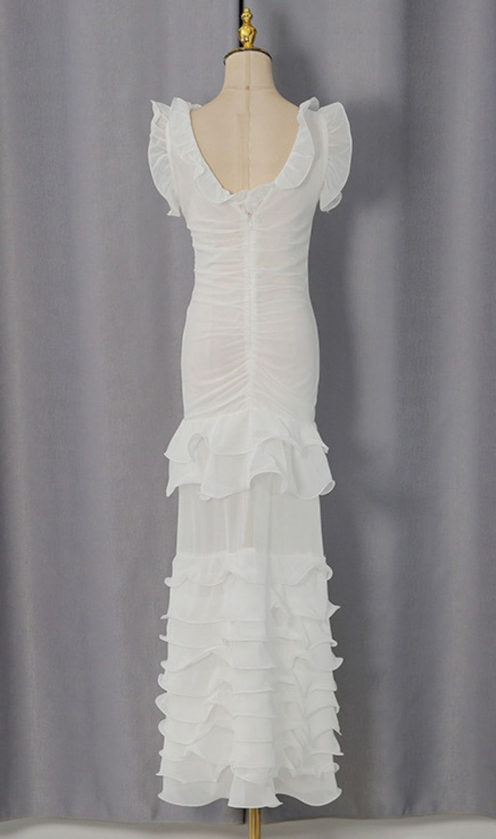 Kitana White Ruffle Maxi Dress