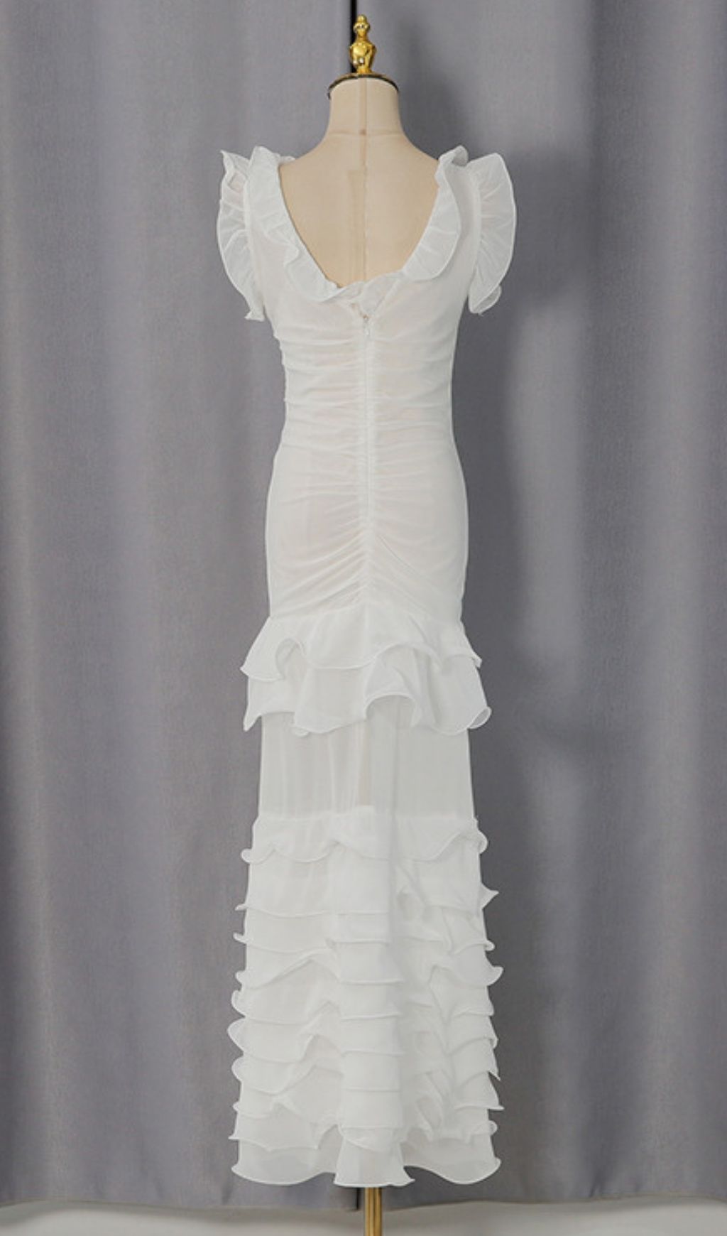 Kitana White Ruffle Maxi Dress