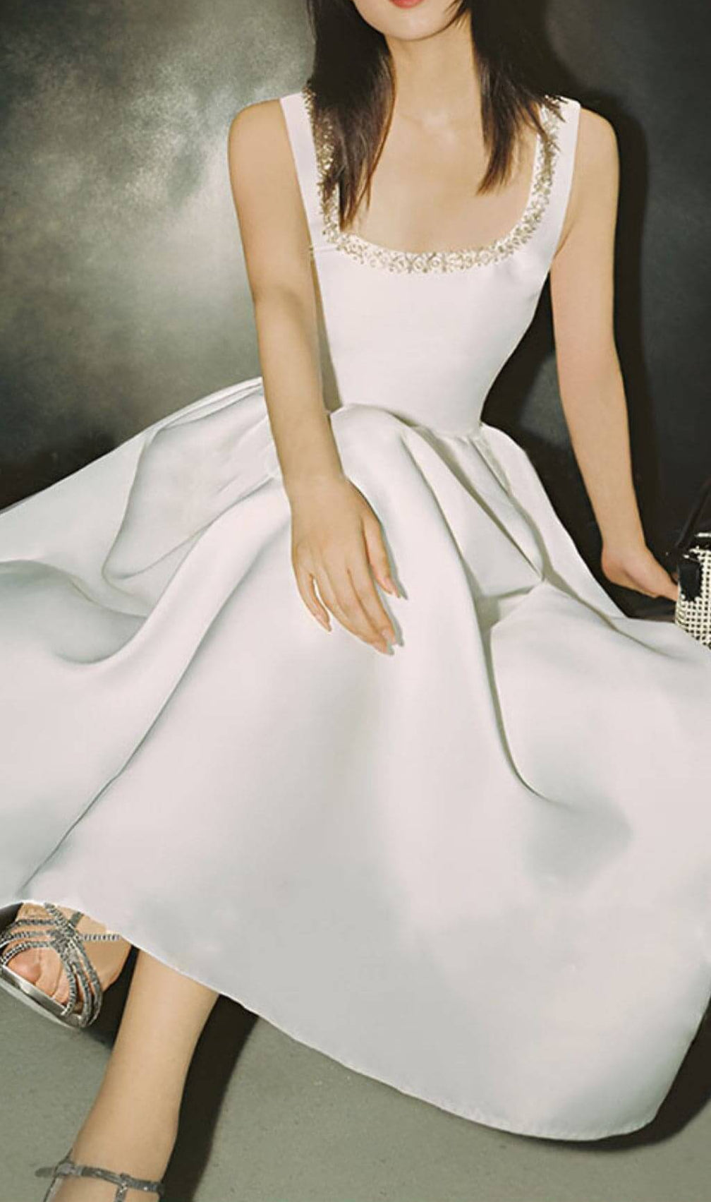 Azzurra White Diamond Nech Midi Dress