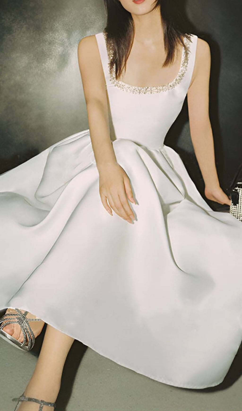 Azzurra White Diamond Nech Midi Dress