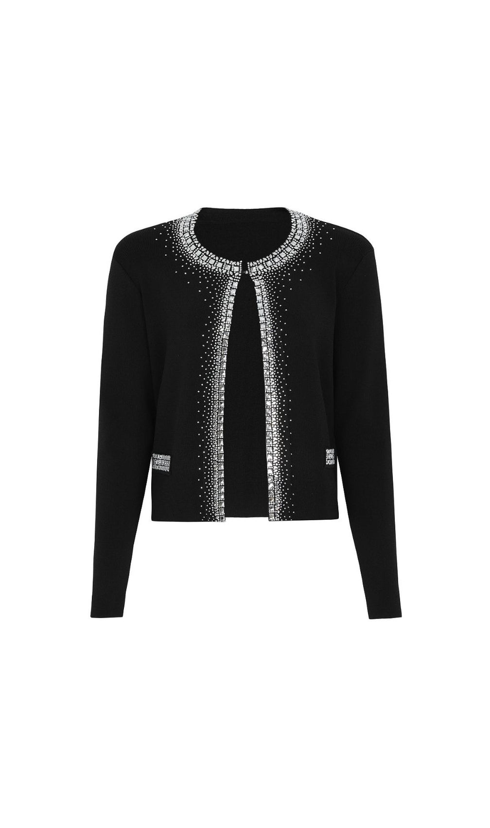Kinsey Black Diamante Knit Cardigan & Midi Dress Set