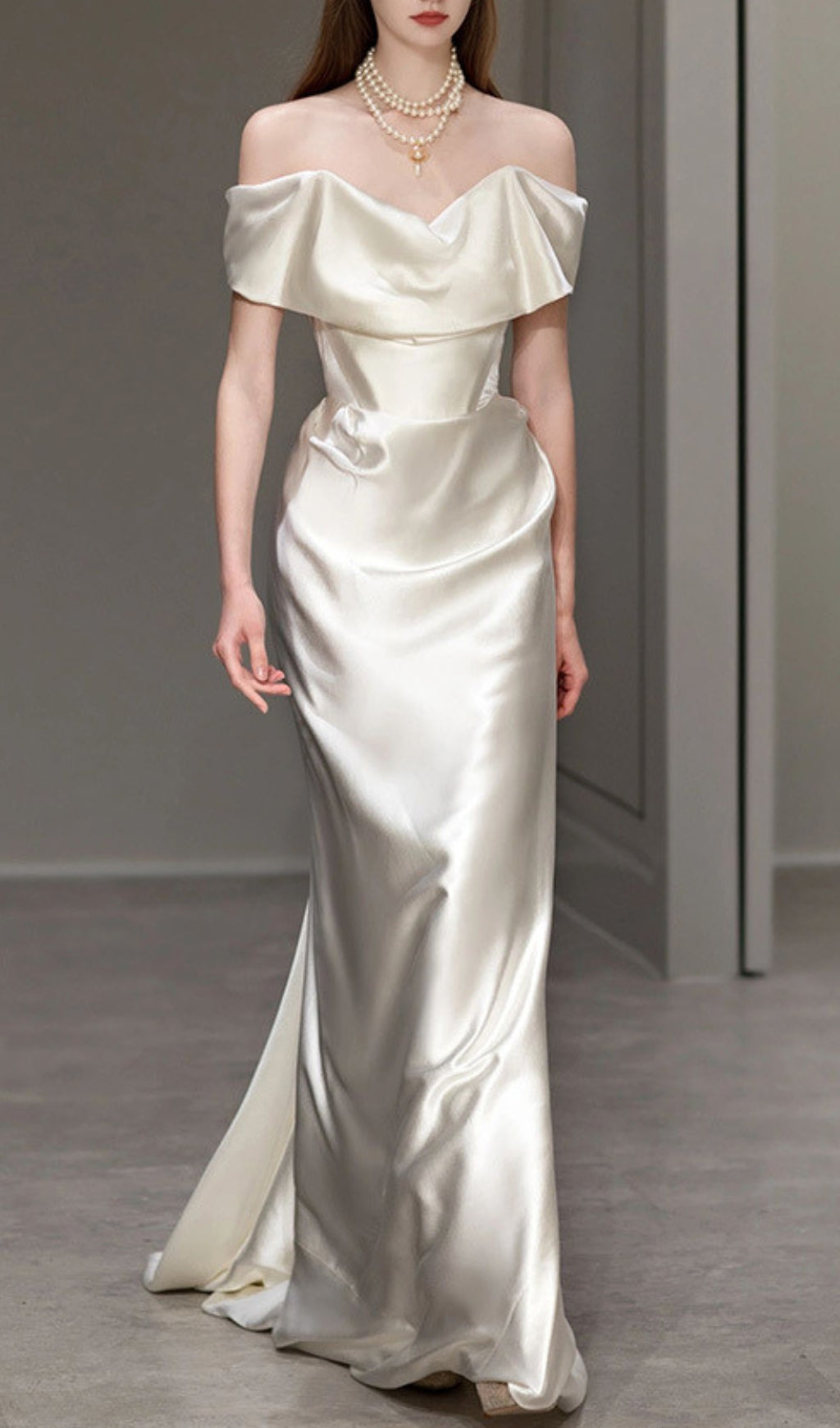 Carmiya Satin Off-Shoulder Wedding Dress