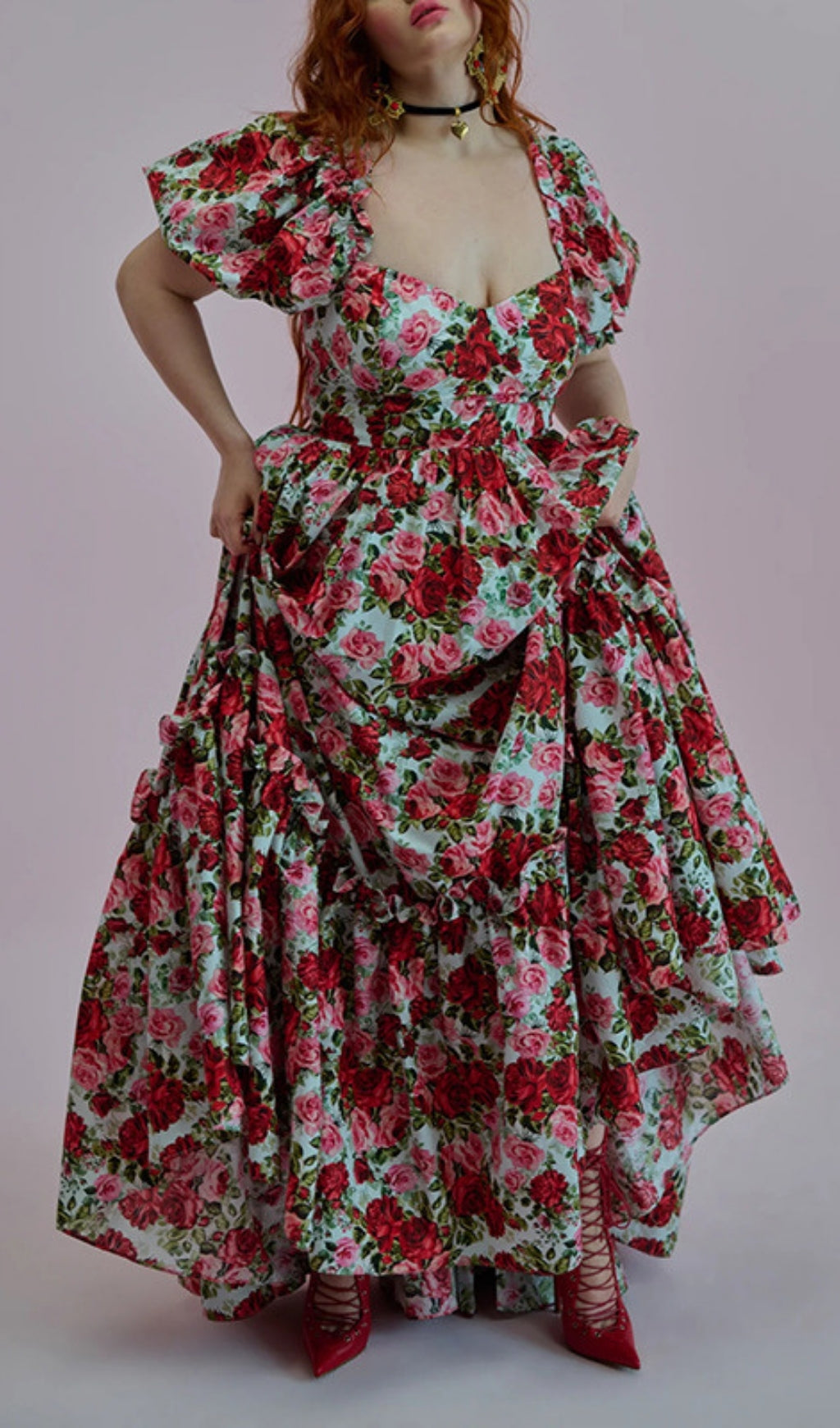 Eilidh Floral Heart Neck Maxi Dress