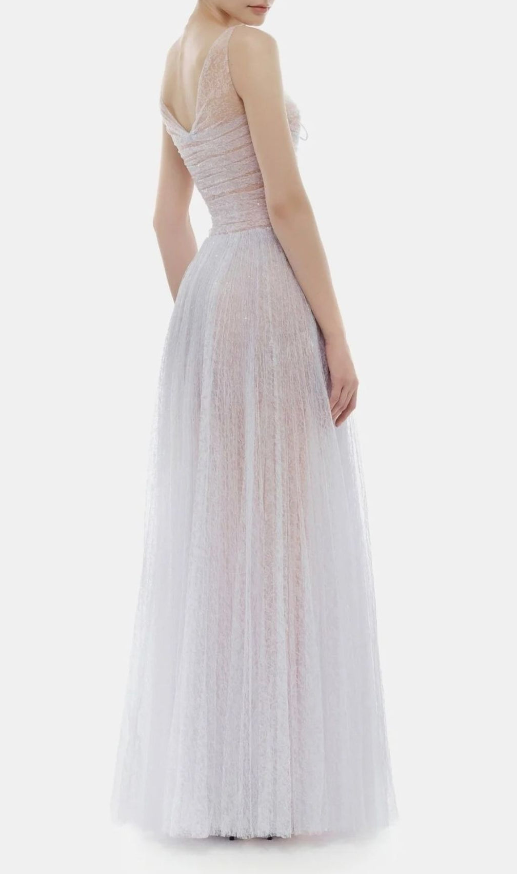 Josie Ethereal Lavender Sparkle Maxi Gown - V-Neck Tulle Dress