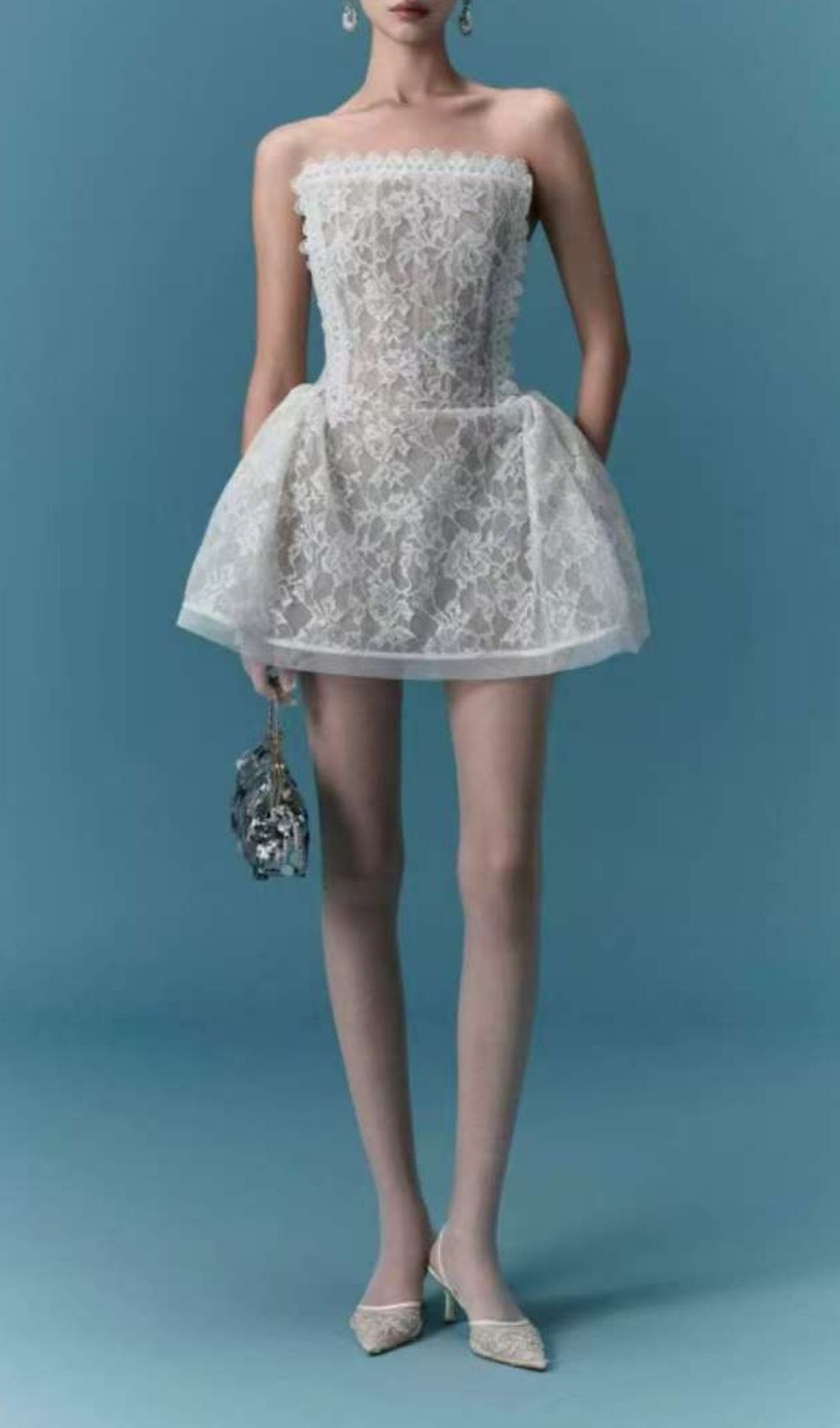 Lajos Strapless Lace Corset Mini Dress