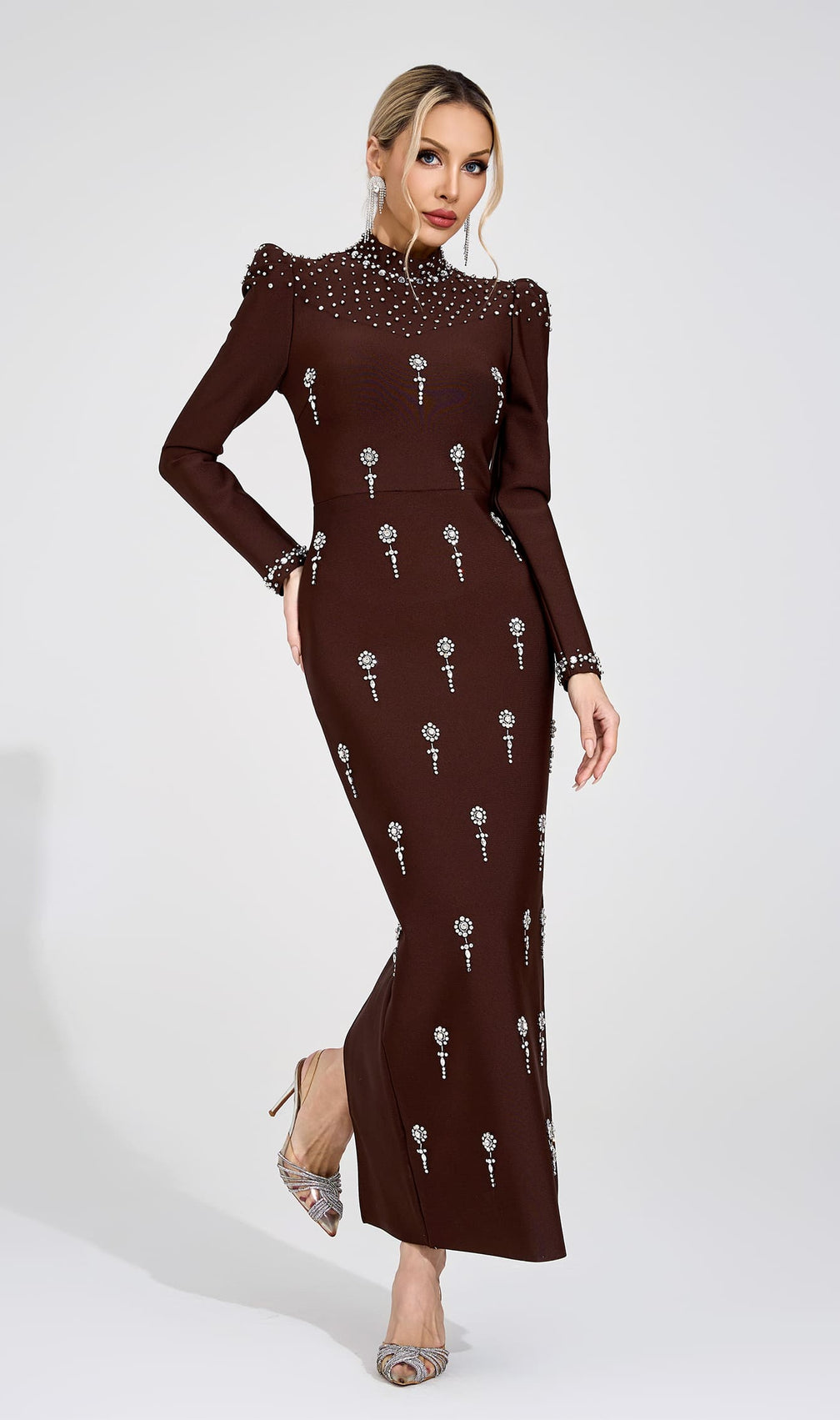 tammy Brown rhinestone embellished Bandage Maxi Dress