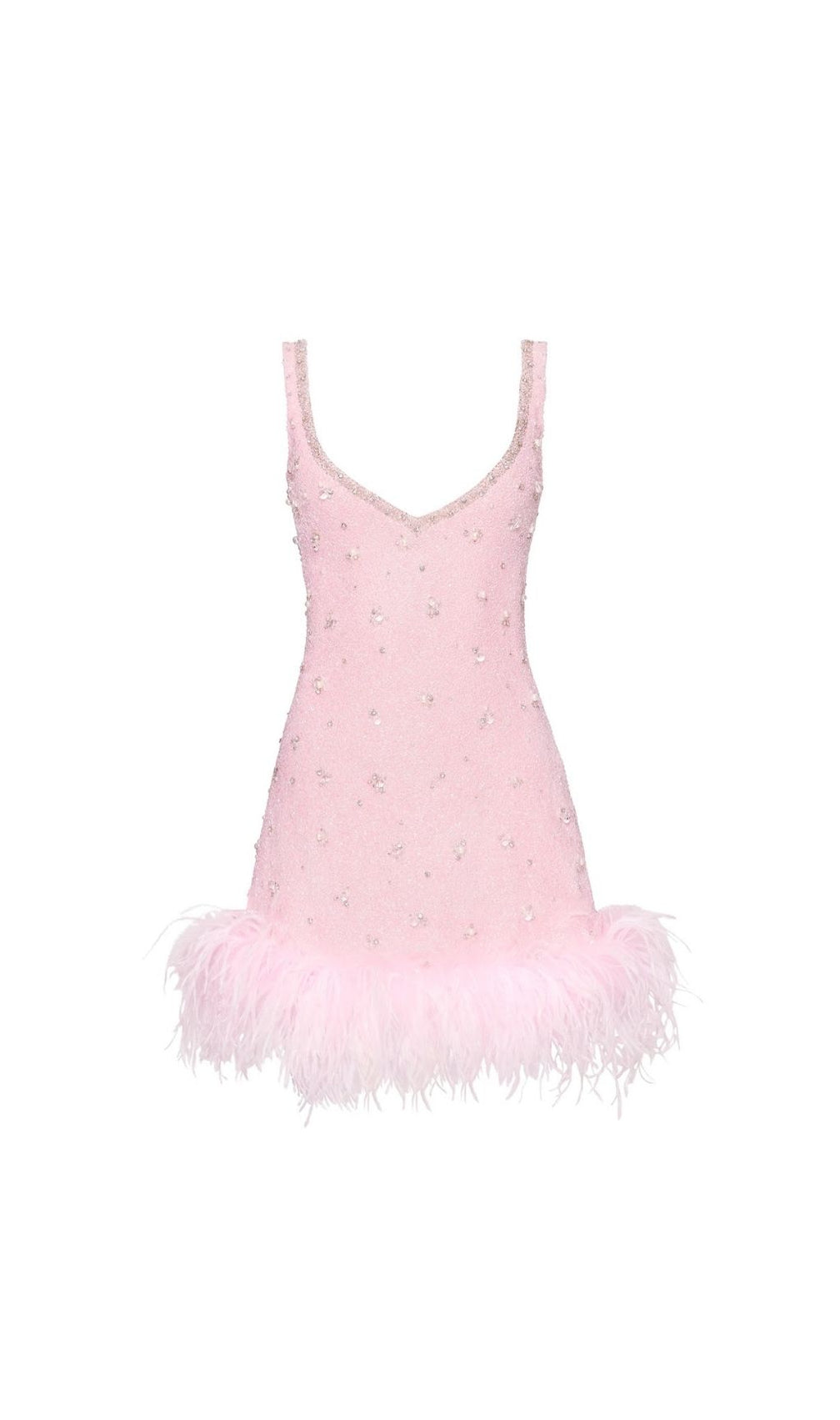 Kiah Sparkle & Feather Pink Mini Dress for Women