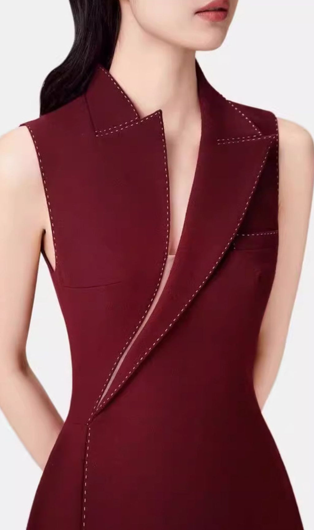 Galatea Sleeveless Irregular Midi Dress