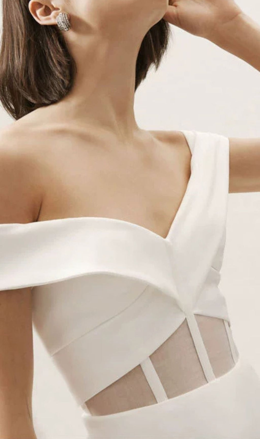 Glamorous Hidemi White Corset Off-Shoulder Maxi Gown