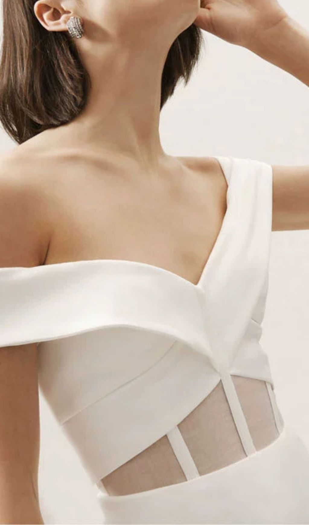 Glamorous Hidemi White Corset Off-Shoulder Maxi Gown