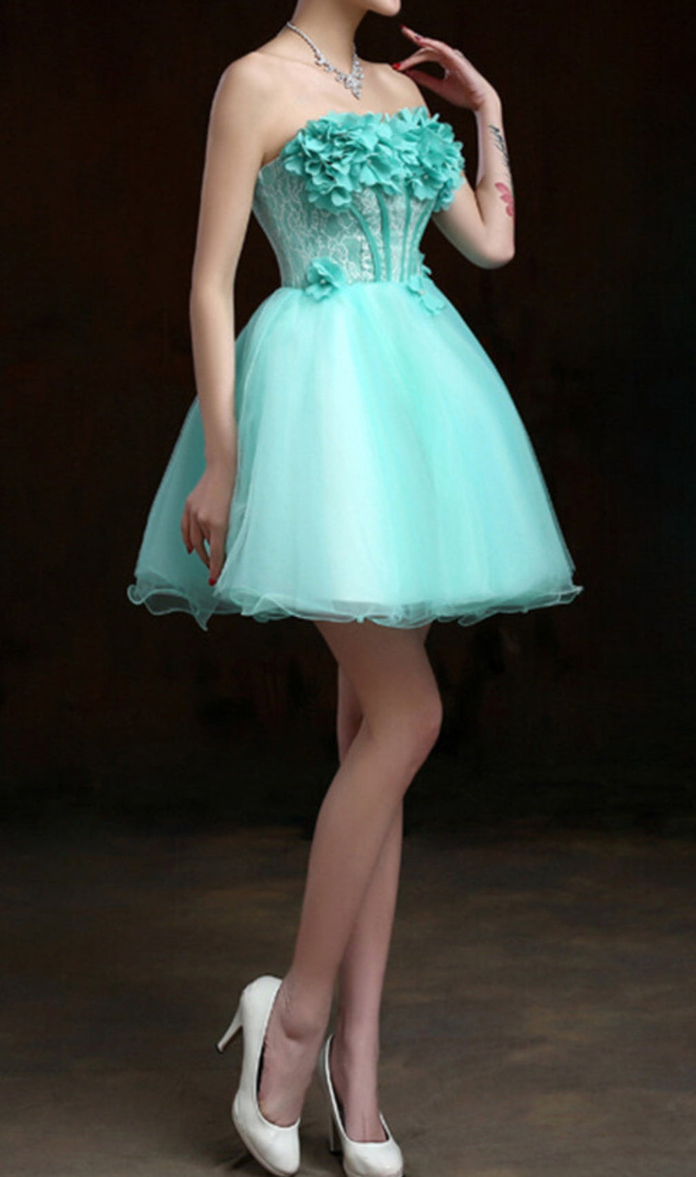 Aneira Corset Flower Mini Dress