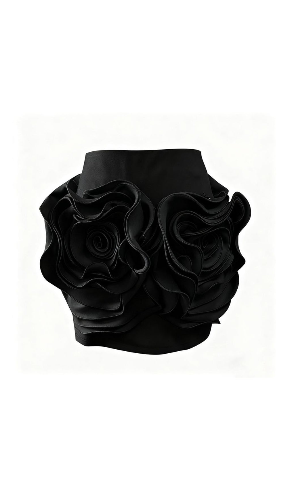 Ilmari Red Rose 3D Flower Mini Skirt - Elegant Statement Piece